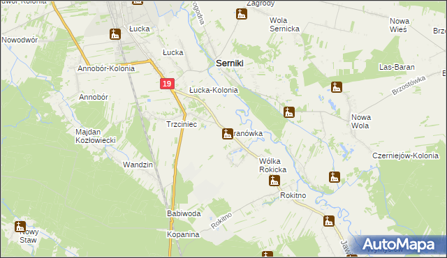 mapa Baranówka gmina Lubartów, Baranówka gmina Lubartów na mapie Targeo