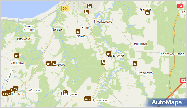 mapa Baranówka-Leśniczówka, Baranówka-Leśniczówka na mapie Targeo