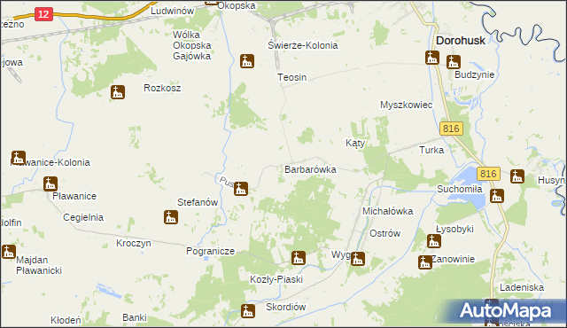 mapa Barbarówka, Barbarówka na mapie Targeo