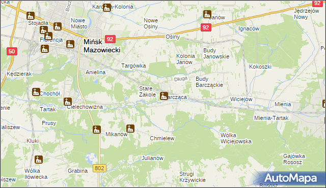 mapa Barcząca, Barcząca na mapie Targeo