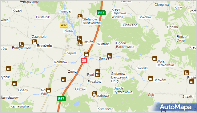 mapa Barczew, Barczew na mapie Targeo