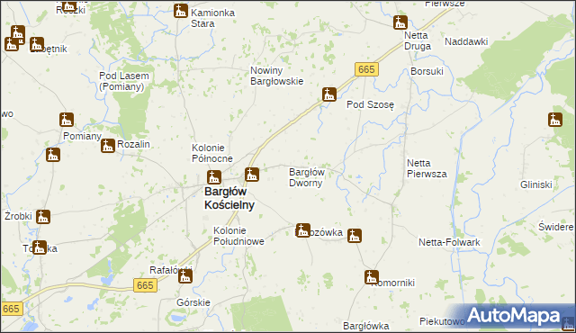 mapa Bargłów Dworny, Bargłów Dworny na mapie Targeo