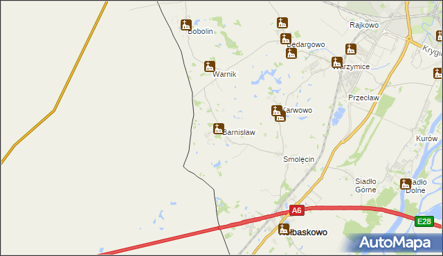 mapa Barnisław, Barnisław na mapie Targeo