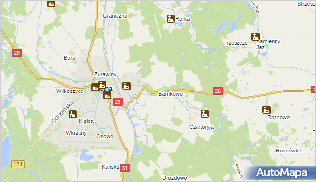 mapa Barnkowo, Barnkowo na mapie Targeo