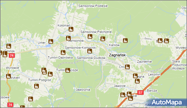 mapa Bartków gmina Zagnańsk, Bartków gmina Zagnańsk na mapie Targeo