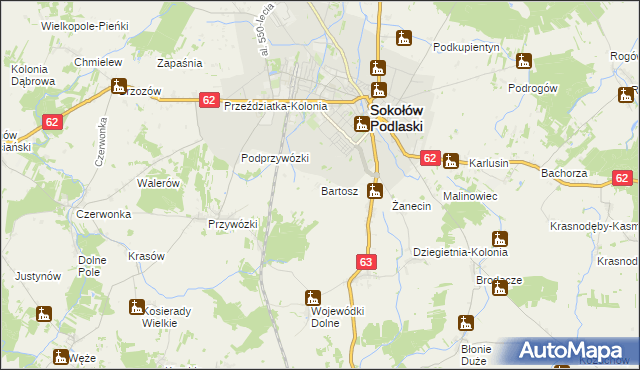 mapa Bartosz, Bartosz na mapie Targeo