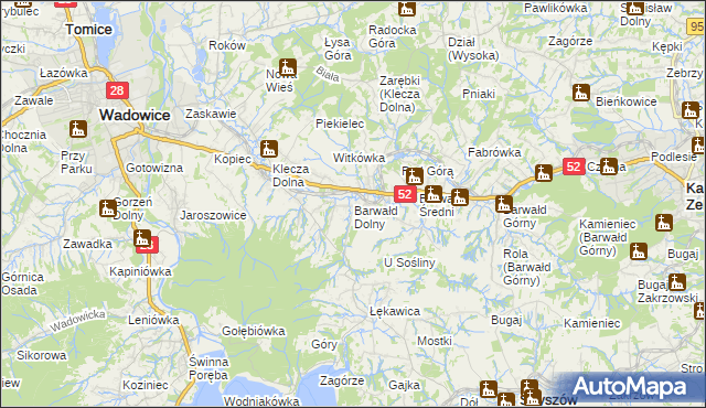 mapa Barwałd Dolny, Barwałd Dolny na mapie Targeo