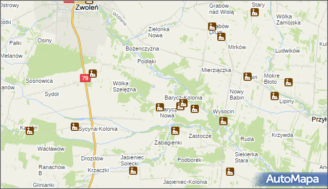 mapa Barycz-Kolonia, Barycz-Kolonia na mapie Targeo