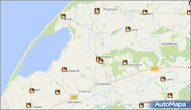 mapa Barzowice, Barzowice na mapie Targeo