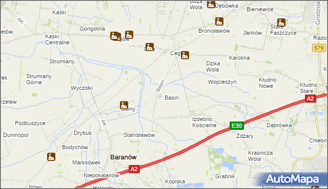 mapa Basin gmina Baranów, Basin gmina Baranów na mapie Targeo