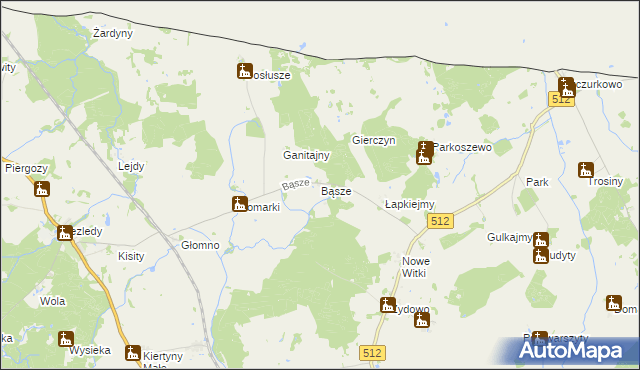 mapa Bąsze, Bąsze na mapie Targeo