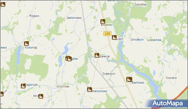 mapa Baszewice, Baszewice na mapie Targeo