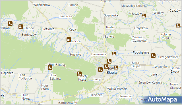 mapa Baszowice, Baszowice na mapie Targeo