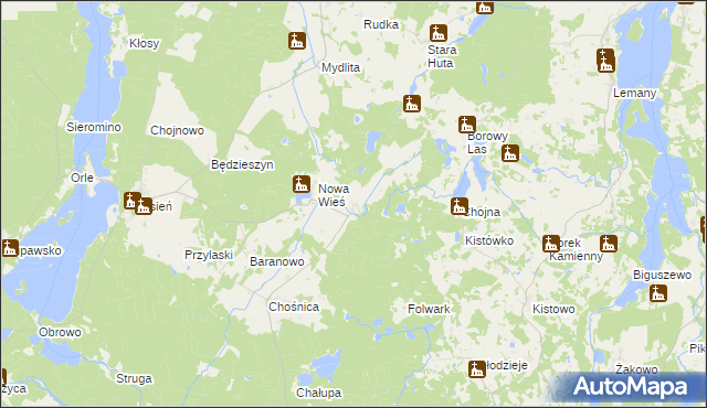 mapa Bawernica, Bawernica na mapie Targeo