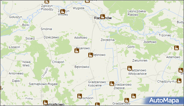mapa Bębnowo, Bębnowo na mapie Targeo