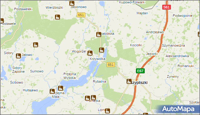 mapa Becejły, Becejły na mapie Targeo