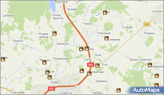 mapa Bęćkowo, Bęćkowo na mapie Targeo