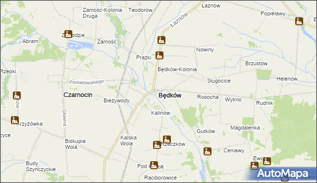 mapa Będków powiat tomaszowski, Będków powiat tomaszowski na mapie Targeo