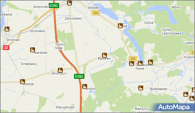 mapa Będlewo, Będlewo na mapie Targeo