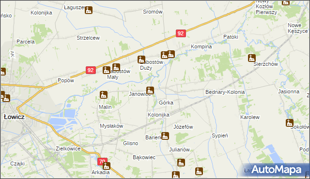 mapa Bednary gmina Nieborów, Bednary gmina Nieborów na mapie Targeo