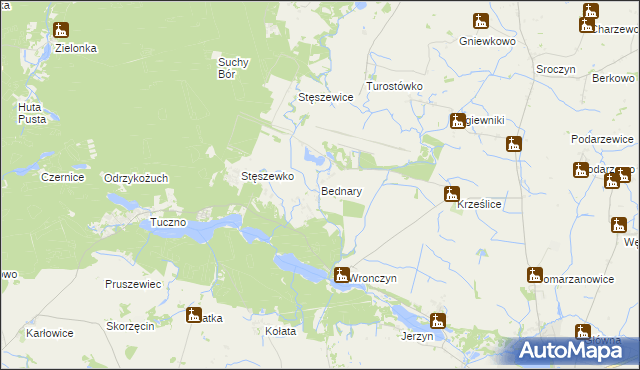 mapa Bednary gmina Pobiedziska, Bednary gmina Pobiedziska na mapie Targeo
