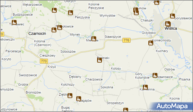 mapa Będziaki, Będziaki na mapie Targeo