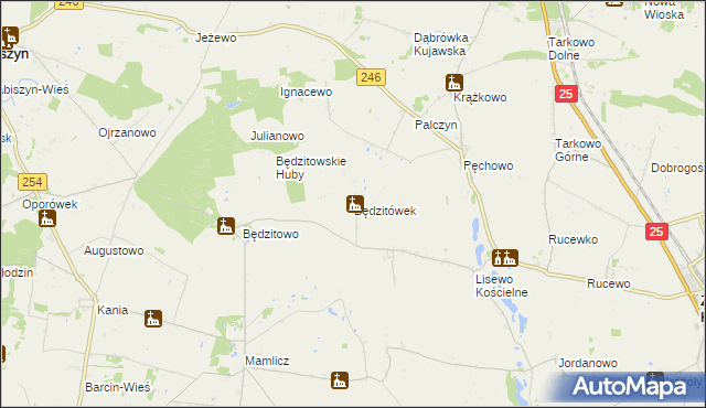 mapa Będzitówek, Będzitówek na mapie Targeo