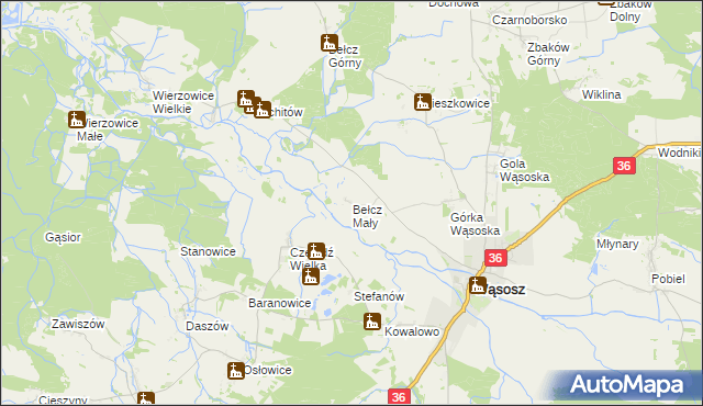 mapa Bełcz Mały, Bełcz Mały na mapie Targeo