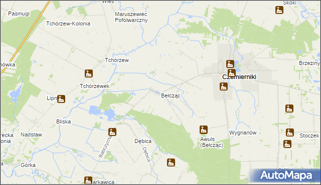 mapa Bełcząc gmina Czemierniki, Bełcząc gmina Czemierniki na mapie Targeo