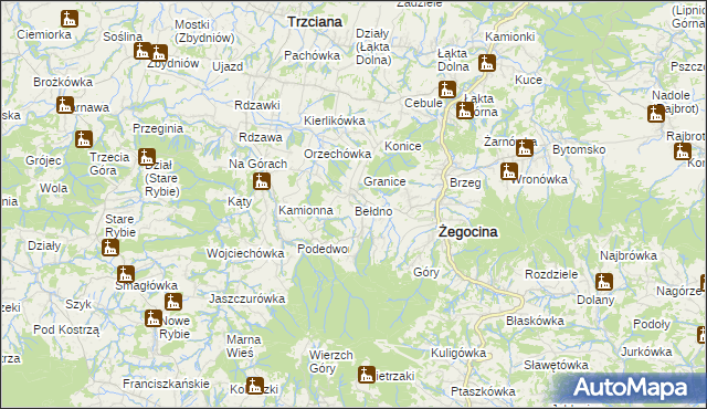 mapa Bełdno, Bełdno na mapie Targeo