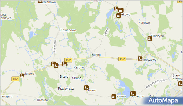 mapa Bełtno, Bełtno na mapie Targeo