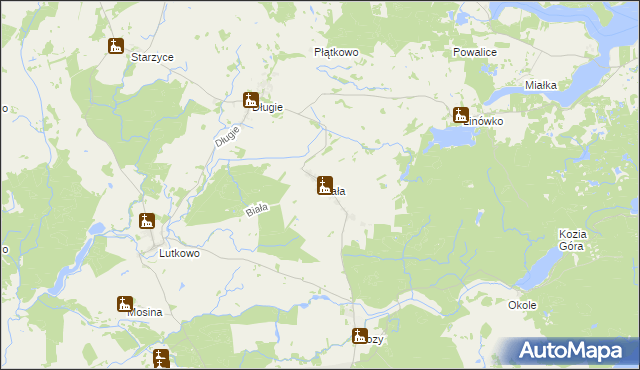 mapa Biała gmina Dobrzany, Biała gmina Dobrzany na mapie Targeo