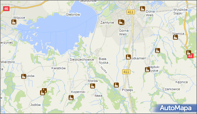 mapa Biała Nyska, Biała Nyska na mapie Targeo