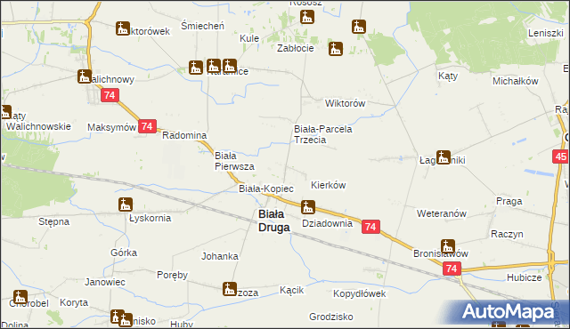 mapa Biała-Parcela, Biała-Parcela na mapie Targeo