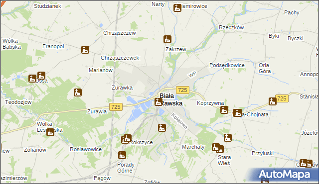 mapa Biała Rawska, Biała Rawska na mapie Targeo