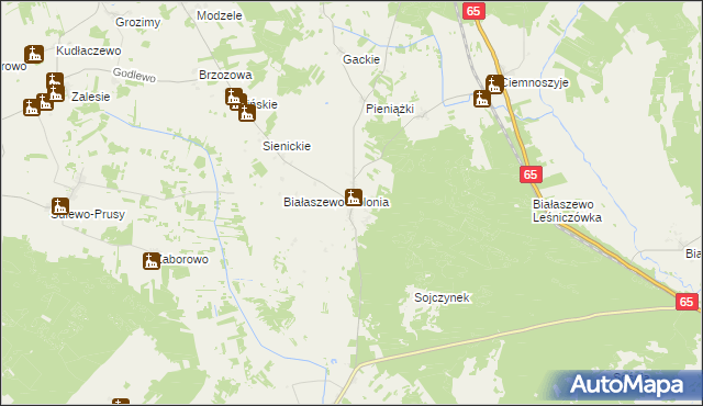 mapa Białaszewo, Białaszewo na mapie Targeo