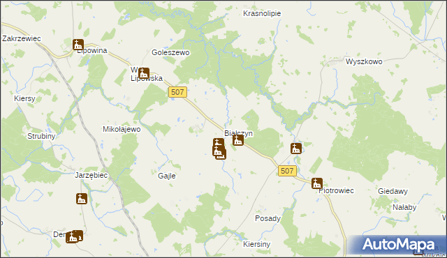 mapa Białczyn, Białczyn na mapie Targeo
