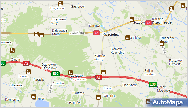 mapa Białków Górny, Białków Górny na mapie Targeo