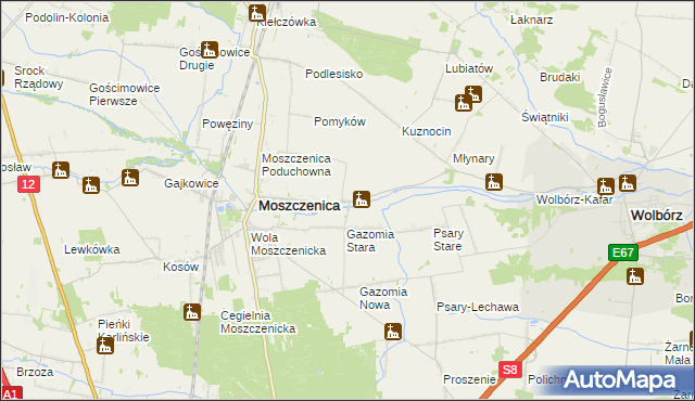 mapa Białkowice, Białkowice na mapie Targeo