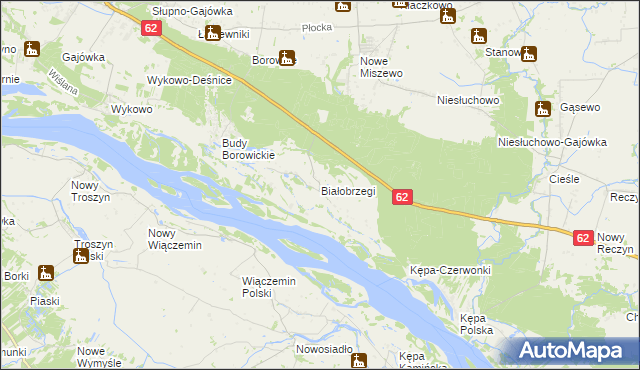 mapa Białobrzegi gmina Bodzanów, Białobrzegi gmina Bodzanów na mapie Targeo