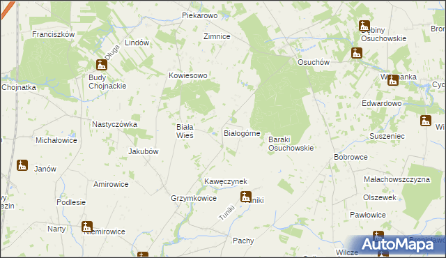 mapa Białogórne, Białogórne na mapie Targeo