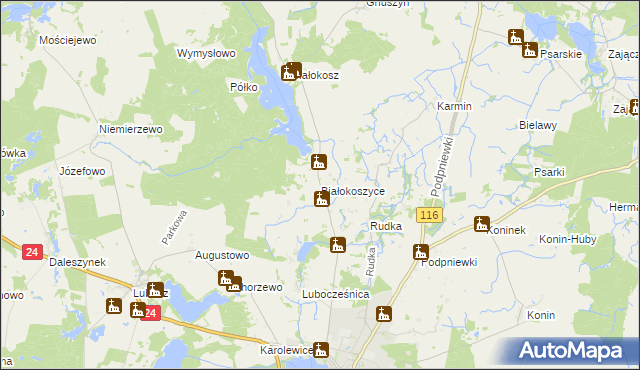 mapa Białokoszyce, Białokoszyce na mapie Targeo