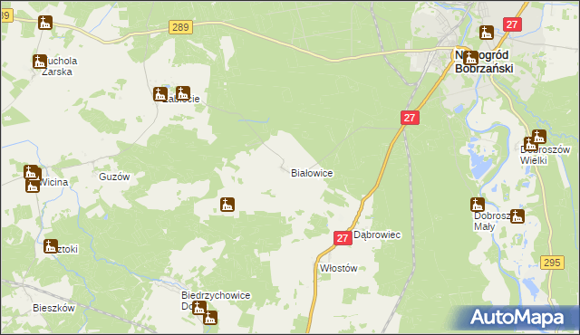 mapa Białowice, Białowice na mapie Targeo