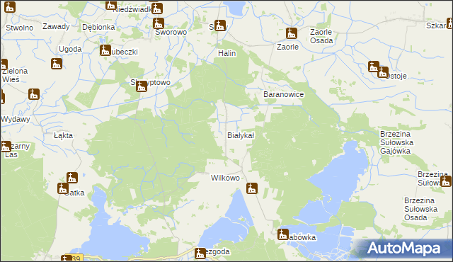 mapa Białykał, Białykał na mapie Targeo