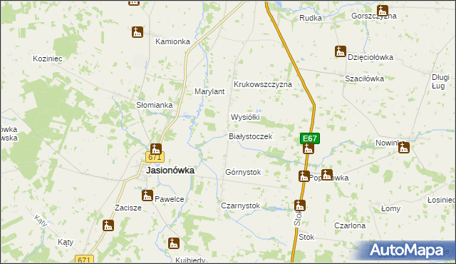 mapa Białystoczek, Białystoczek na mapie Targeo