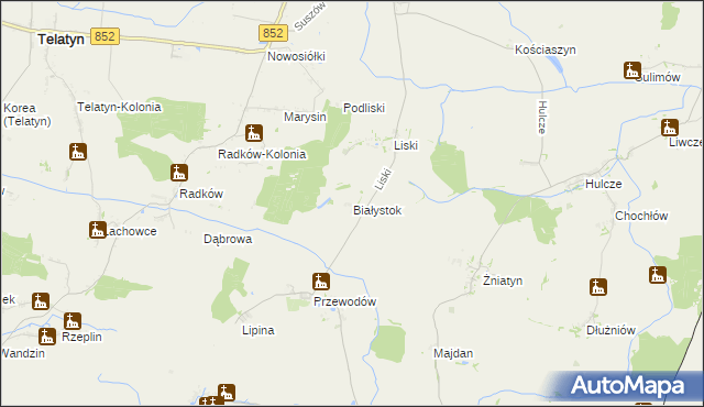 mapa Białystok gmina Dołhobyczów, Białystok gmina Dołhobyczów na mapie Targeo