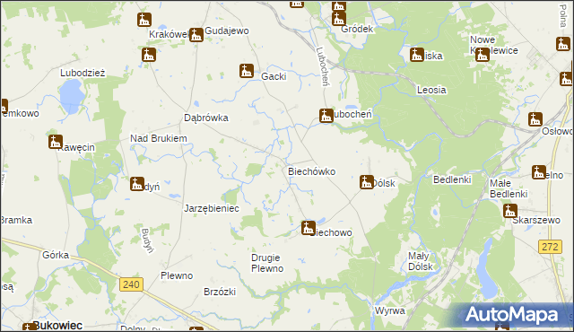 mapa Biechówko gmina Drzycim, Biechówko gmina Drzycim na mapie Targeo