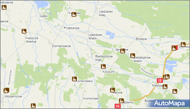 mapa Biedaszków Mały, Biedaszków Mały na mapie Targeo