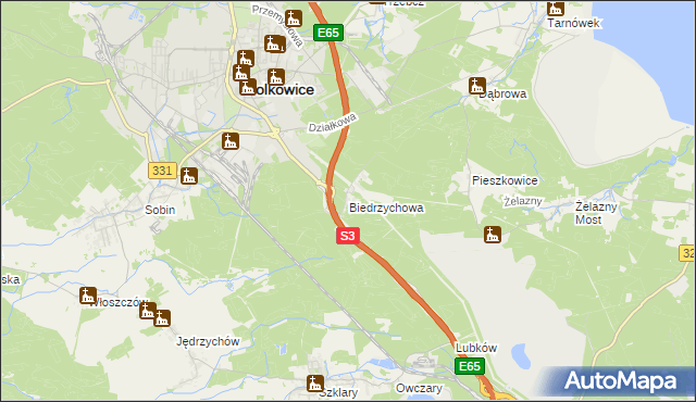 mapa Biedrzychowa, Biedrzychowa na mapie Targeo