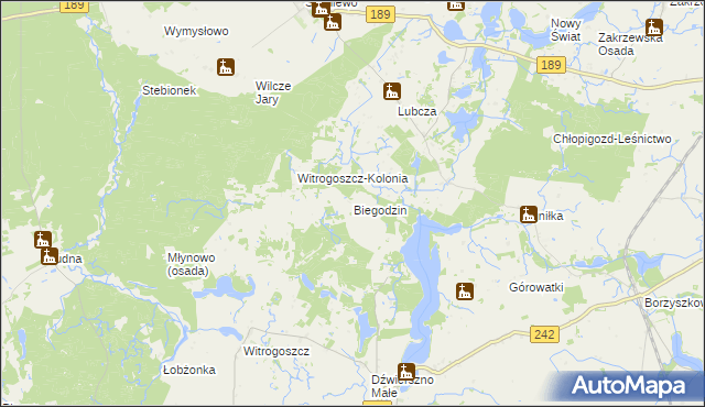mapa Biegodzin, Biegodzin na mapie Targeo
